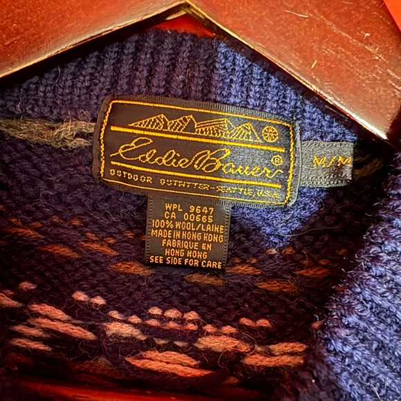 Eddie Bauer Men's Fair Isle Sweater Blue Size M - Picture 6 of 6